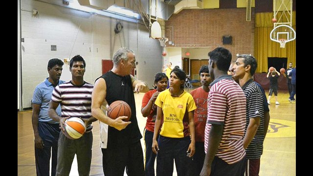 Buzz “Shot Doctor” Braman led an intensive basketball clinic in Washington, D.C. for the Indian visitors.