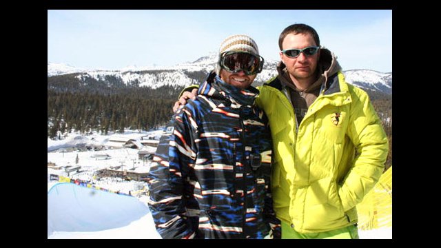 Sports Visitor Vladimir poses with National Team Coach Spencer Tamblyn.