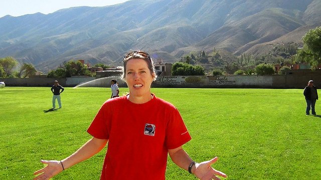 Amanda Cromwell speaks on the importance of both teamwork and hard work after a soccer practice in Argentina.