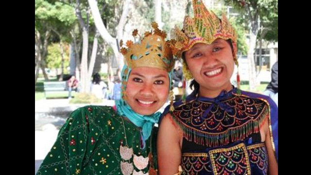 Indonesian students take part in International Education Week festivities at Santa Ana Community College in Santa Ana, California.