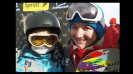 Sports Visitor Nurzat celebrates with the new U.S. Snowboarding Champion, Kelly Clark, after the 2011 Snowboarding Grand Prix.