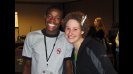 YES alumnus Alhaji “P Jay” Mohamed from Ghana (left), and YES Abroad participant Gabrielle Abeles-Allison (right) pose during a break.