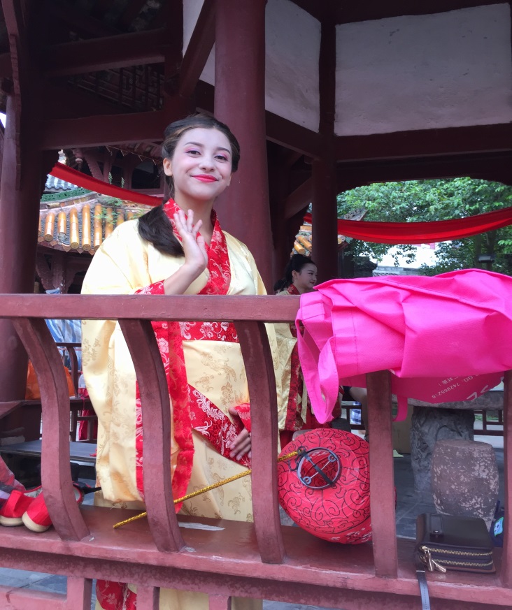 Angela fully dressed in Han fu – traditional Chinese dress