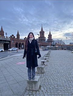 Image of Chloe standing in town square in Berlin