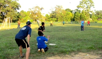English Teaching Assistant Blair Daly in Malaysia coaching his team at Tengku Ampuan Intan Secondary School in 2011.