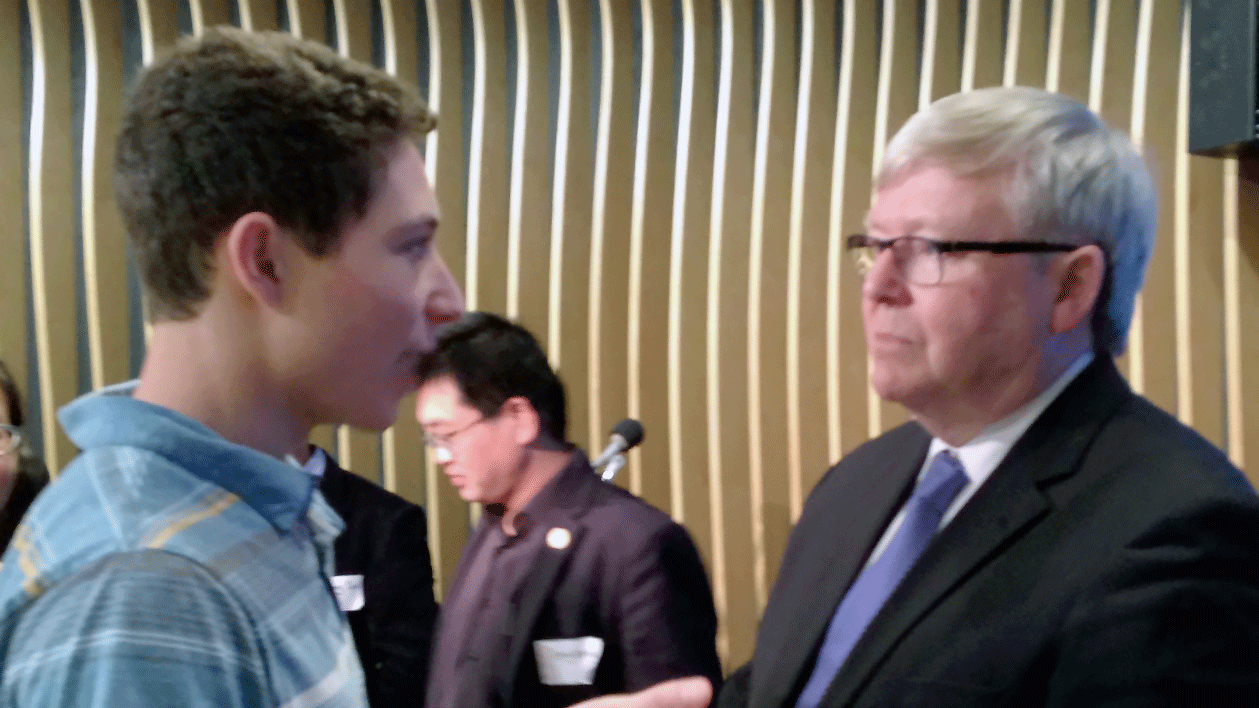 Ben facing former Australian Prime Minister