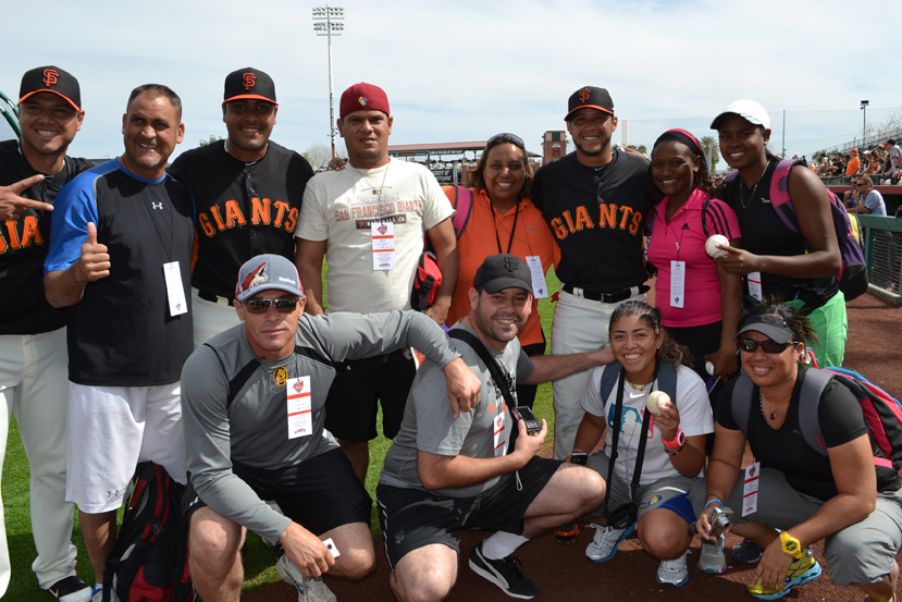 After watching a round of the World Baseball Classic, the young coaches with players from the San Francisco Giants.