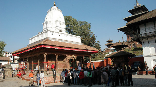 Kageswar Mahadev Temple, Kathmandu Durbar Square, Nepal: Now restored, the mid-18th-century Kageswar Mahadev temple is a popular meeting place in Kathmandu Durbar Square.