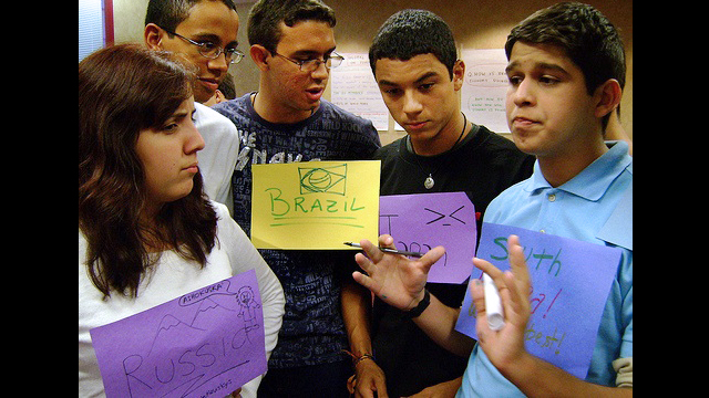 Youth Ambassadors discuss global poverty.