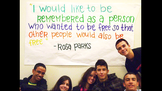 Youth Ambassadors at Roosevelt High School celebrate Martin Luther King, Jr. Day.