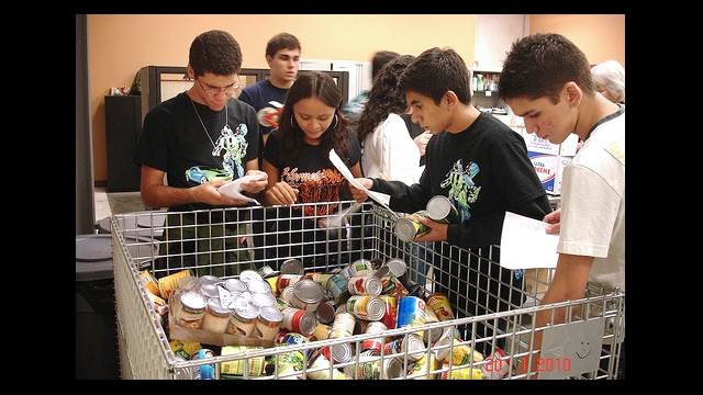 Youth Ambassadors volunteering for the Community Food Bank of Eastern Oklahoma.