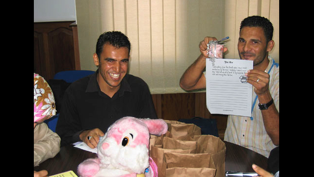 A Libyan teacher participates in a workshop facilitated by an English Language Specialist