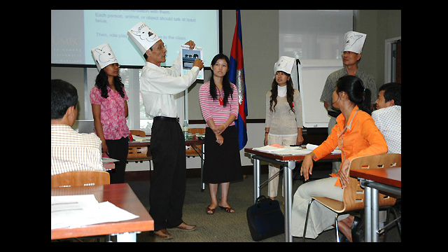 Participants in a two-day “Teaching English to Young Learners” workshop given by English Language Specialists at the U.S. Embassy in Phnom Penh, Cambodia.