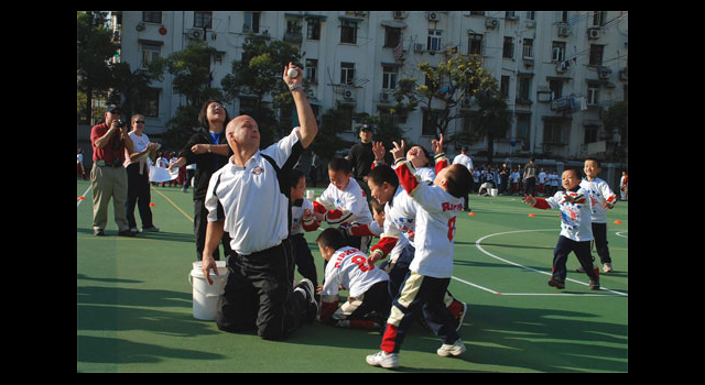 Cal Ripken in Shanghai as a Sports Envoy: The Division has assessed the SportsUnited program globally, here Sports Envoy Cal Ripken conducts a youth clinic in Shanghai