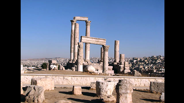 Temple of Hercules in Jordan: The Temple of Hercules in Jordan, where the evaluators interviewed staff for the ongoing Sports and Cultural Programs evaluation.