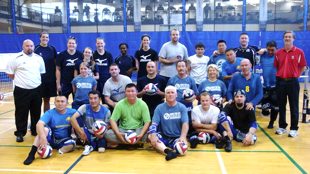 The Kazakh group poses in their Limbs for Life Foundation shirts at the University of Central Oklahoma.