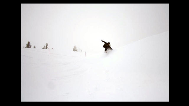 Sports Visitor Anton drops in to the halfpipe.
