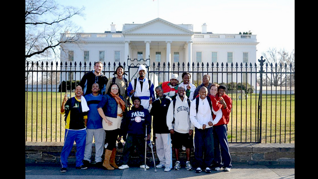 The delegation of South African sports visitors spend a day touring Washington, D.C.