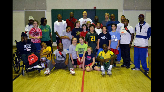 South African coaches pose after training and a scrimmage with the Classics, a DC-area girls team.