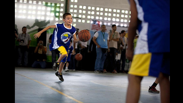 A Venezuelan boy demonstrates the determination and effort required to make progress in sports.