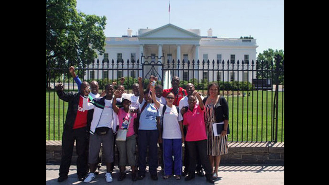 Swaziland participants posing in front of the White House for their first visit.
