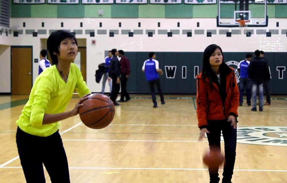 Burmese teenage girls practice their skills together at a D.C.-area high school.