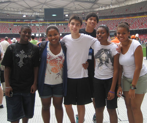 NSLI-Y students visit the Olympic stadium in Beijing, China.