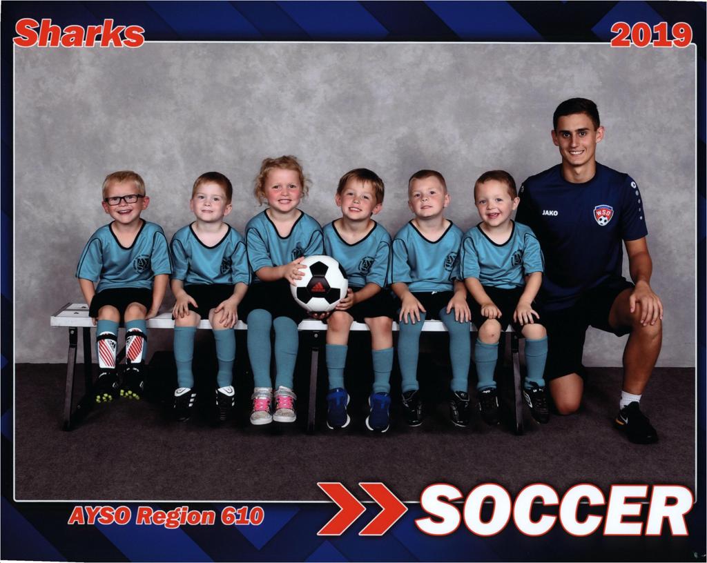 Jakob Backes and boys soccer team Sharks