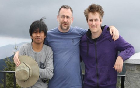 Youth exchange participant and host family.