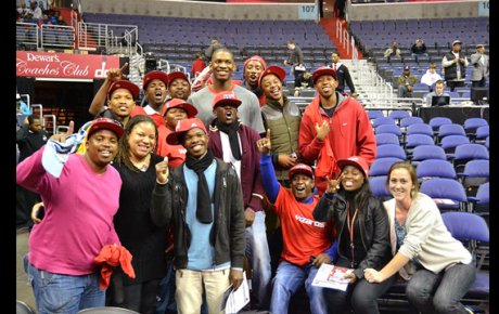 On a visit to the Verizon Center, coaches met NBA Wizards player Kevin Seraphin
