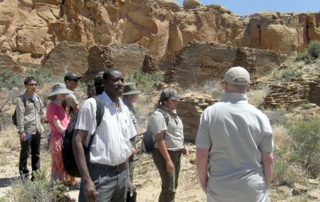 Mamadou Cisse visiting Chaco park with small group of people