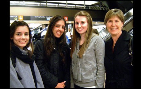 Seattle host families meet Youth Ambassadors at the airport.