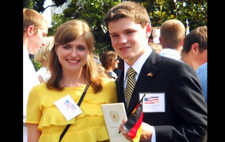 German CBYX participants at the June 7, 2011, White House Welcome Ceremony for Chancellor Merkel.