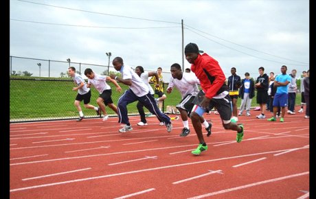 The participants joined in Special Olympics activities at the Penn Relays in Pennsylvania.