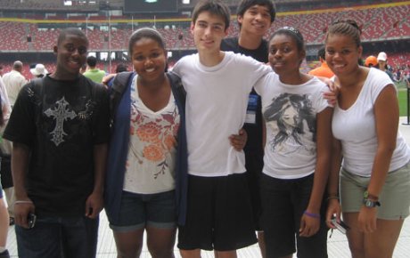 NSLI-Y students visit the Olympic stadium in Beijing, China.