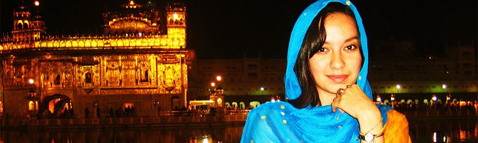 Photo of woman in blue scarf