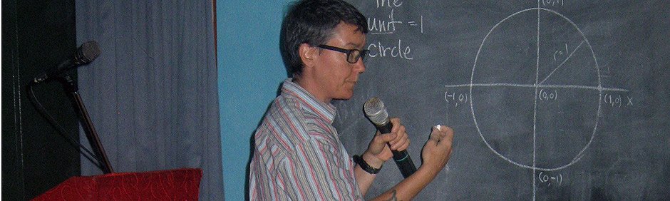 Photo of teacher at the chalkboard