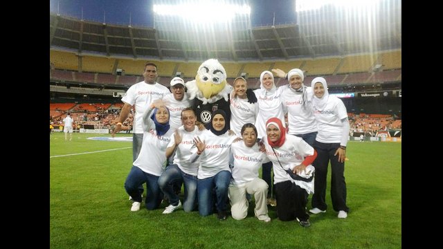 The Egyptian soccer coaches attend a DC United game.