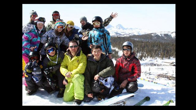 The group gets an exclusive look from the top of one of the biggest and steepest half-pipes in the world.