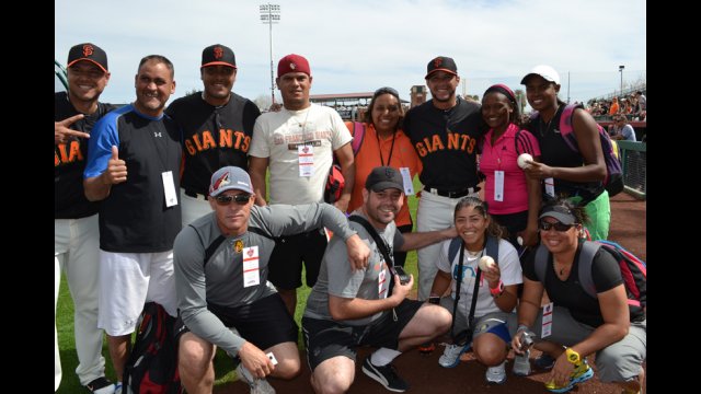 After watching a round of the World Baseball Classic, the young coaches with players from the San Francisco Giants.