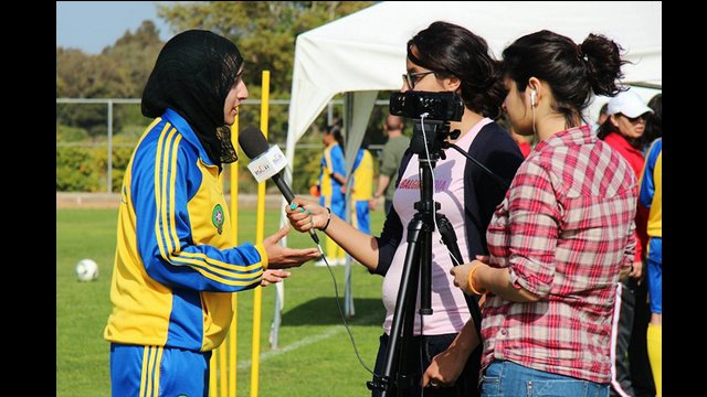 Global Girl Media interviews a participant about the benefits of girls getting involved in sports.