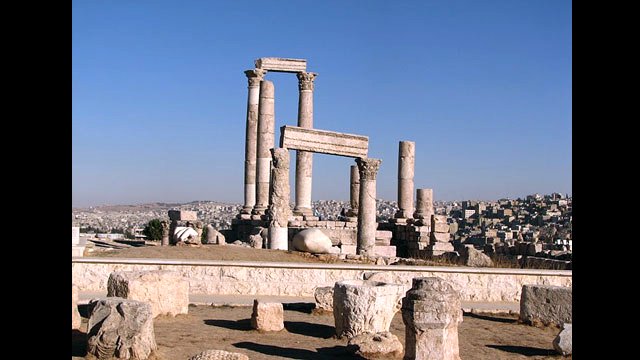 Temple of Hercules in Jordan: The Temple of Hercules in Jordan, where the evaluators interviewed staff for the ongoing Sports and Cultural Programs evaluation.