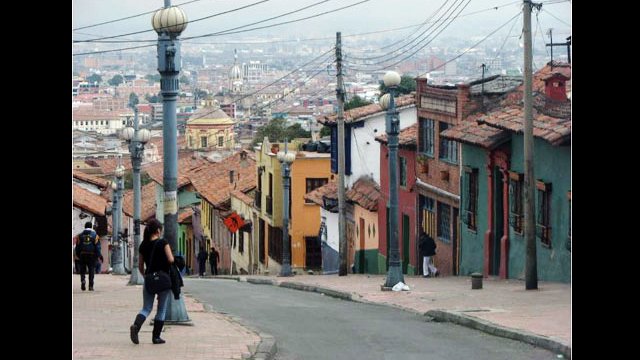 La Candelaria neighborhood in Bogota, Columbia: A view of La Candelaria neighborhood in Bogotá, Columbia, where researchers tracked down a program participant.