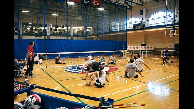 The Kazakh group watches U.S. Men&#039;s and Women&#039;s national sitting volleyball team members train at the University of Central Oklahoma