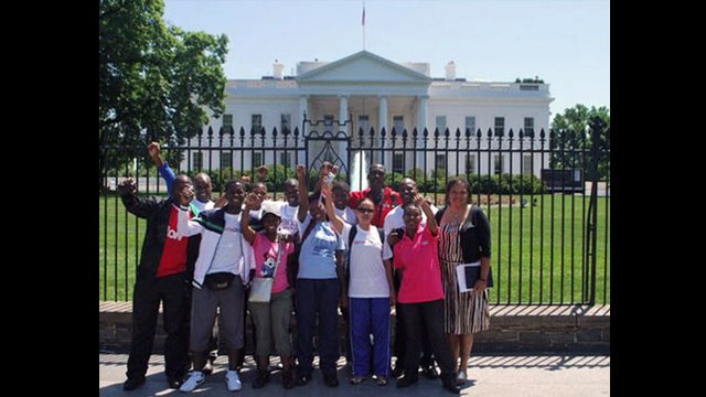 Swaziland participants posing in front of the White House for their first visit.