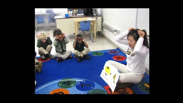 Cui Jiangwei teaches Chinese at Brent Elementary School in Washington D.C.