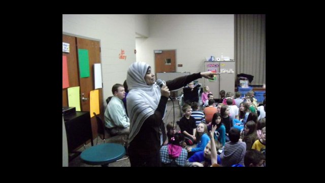 Abla Rasslan Mohammed teaches Arabic at H.L. Harshman Middle School in Indianapolis, Indiana