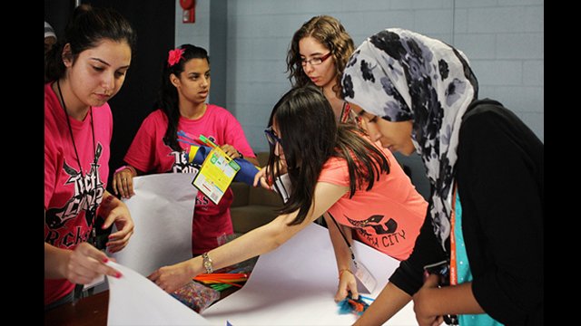 TechGirls design an avatar to show other girls where science and creativity meet.