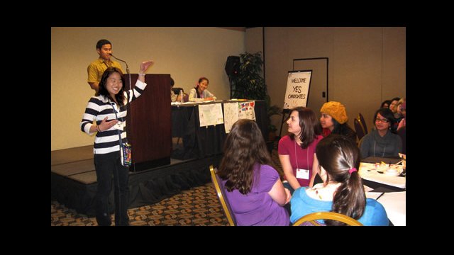 YES Abroad applicants giving presentations during a workshop.