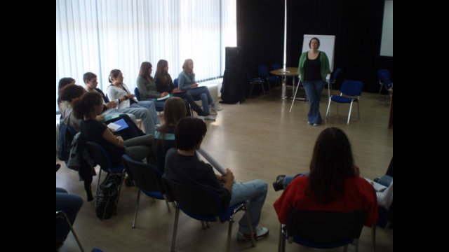 Alumni attend a leadership seminar.